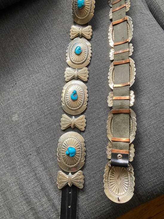 Accessories - Concho Belt Navajo Nickel Silver and Turquoise